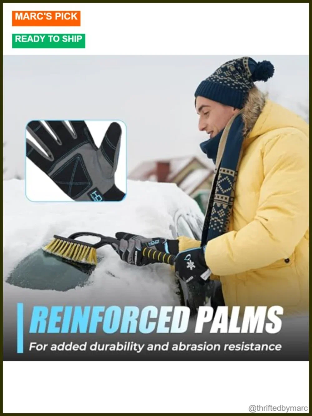 Winter Work Gloves, 3M Thinsulate Waterproof Insulated Gloves Touch Screen
